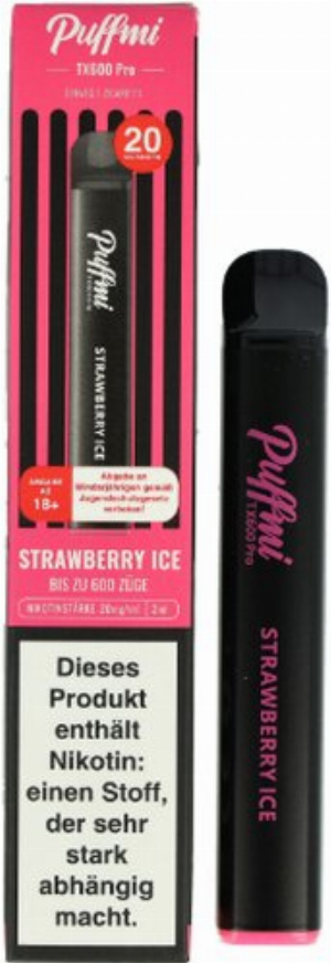 Puffmi TX600 Pro Strawberry Ice Einweg E-Shisha 20mg