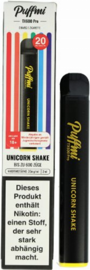 Puffmi TX600 Pro Unicorn Shake Einweg E-Shisha 20mg