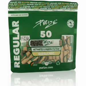 Purize Aktivkohle Organic Regular Size 9 mm Zigarettenfilter 50 Stück