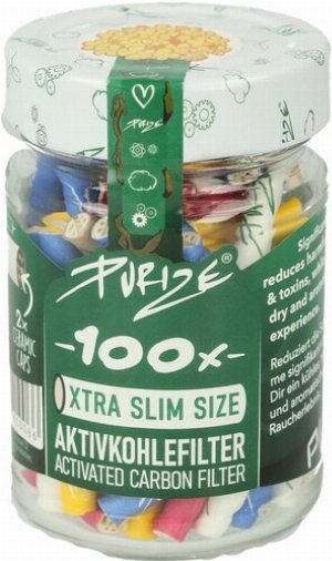 Purize Aktivkohlefilter 5,9mm Bunt im Glas 100Stk.