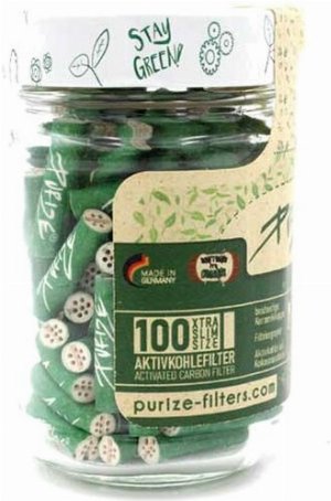 Purize Aktivkohlefilter 5,9mm Grün im Glas 100Stk.