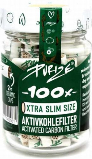 Purize Aktivkohlefilter 5,9mm weiß im Glas 100Stk.