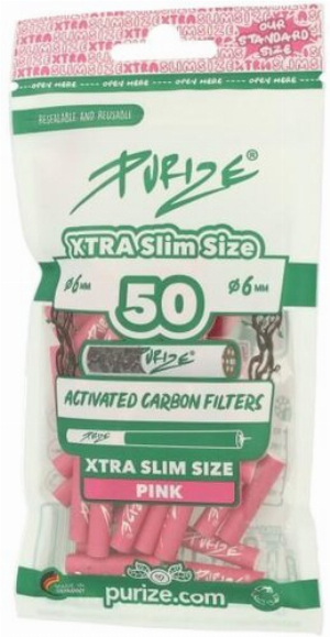 Purize Aktivkohlefilter 6mm Rosa 50Stk.