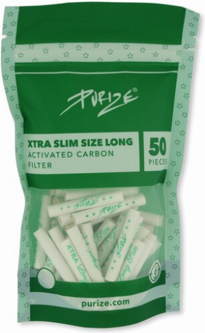 Purize Long White Aktivkohlefilter Xtra Slim Size 6mm 50 Stk.