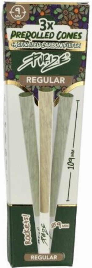 Purize Prerolled Cones Xtra Slim mit Aktivkohlefilter 6mm 3er Pack