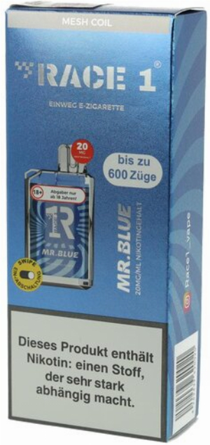 Race One Einweg E-Zigarette Mr. Blue 20mg