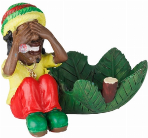 Rasta sitzend Aschenbecher Polyresin 12x9x 10cm