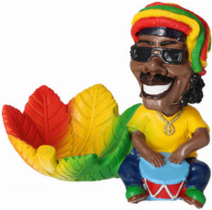 Rasta Wackelkopf Aschenbecher Polyresin 9x14cm, H.11cm