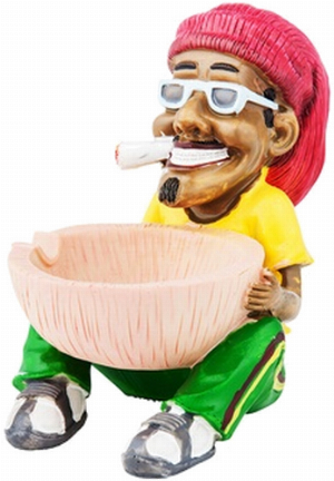Rastamann Aschenbecher Polyresin Ø 7,5cm, H 12cm