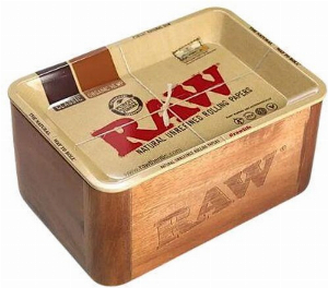 Raw Cache Box Mini aus Holz mit Drehtablett als Deckel