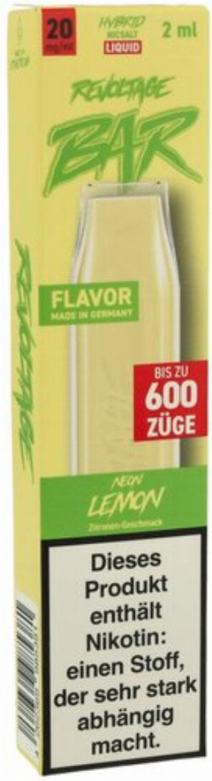 Revoltage Bar 600 Einweg E-Zigarette Neon Lemon 20mg