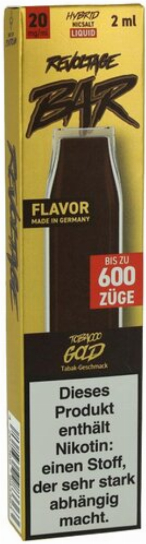 Revoltage Bar 600 Einweg E-Zigarette Tobacco Gold 20mg