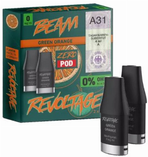 Revoltage Beam Zero Pod  Green Orange 0mg