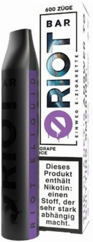Riot Bar Vape Grape Ice Einweg E-Zigarette 20mg