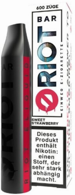 Riot Bar Vape Sweet Strawberry Einweg E-Zigarette 20mg