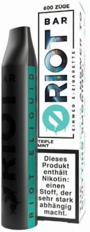 Riot Bar Vape Triple Mint Einweg E-Zigarette 20mg