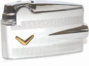 Ronson Varaflame Mini Silver Engine Turn V