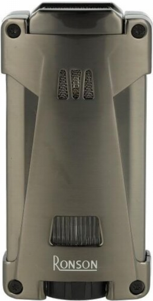 Ronson Hurricane Gun Metal Zigarrenfeuerzeug 3er Jetflame mit zwei Zigarrenbohrer