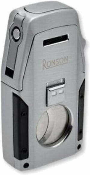 Ronson Mirage Zigarrenfeuerzeug Chrom Satin 2er Jetflame mit Zigarrenzubehör