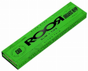 RooR Rolling Paper Organic Hemp Slim+Tips 32 Blatt+Tips