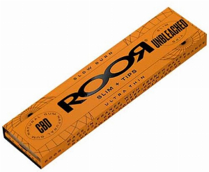 RooR Rolling Paper unbleached Slim+Tips 32 Blatt+Tips