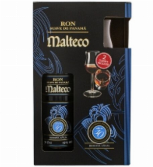 Rum Malteco 10 Jahre 40% mit 2 Gläser