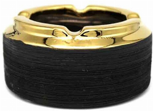 Salon-Ascher rund Keramik Betonoptik schwarz