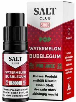 Salt Club 5000 Nikotinsalz Liquid Pop Watermelon Bubblegum 20mg