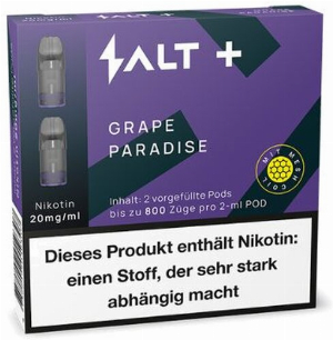 Salt Plus Grape Paradise Prefilled Pods 2x2ml 20mg