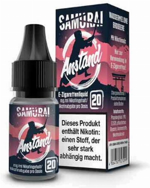 Samurai Anstand Wassermelone Erdbeere Nikotinsalz Liquid 10ml 20mg