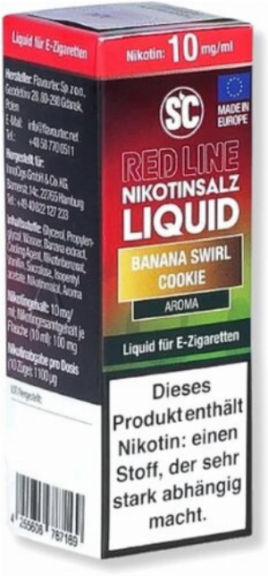SC Red Line Nikotinsalz Liquid Banana Swirl Cookie 10mg