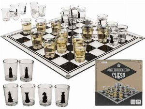 Schach Glas-Trinkspiel mit 32 Gläsern
