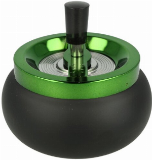 Schleuderascher Metall Schwarz / Grün-metallic 13cm