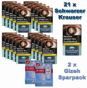 Schwarzer Krauser No 1 (21x30g) Pouch Tabak Sparpaket