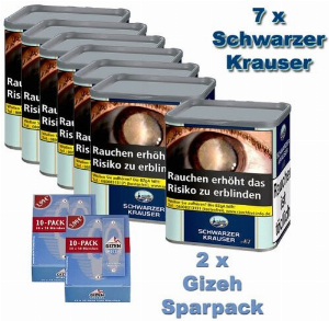 Schwarzer Krauser No1 (7x65g) Dose Tabak Sparpaket