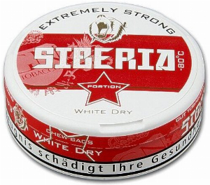 Siberia 80 Slim Extremly Strong White Dry Kautabak in Portionsbeutel