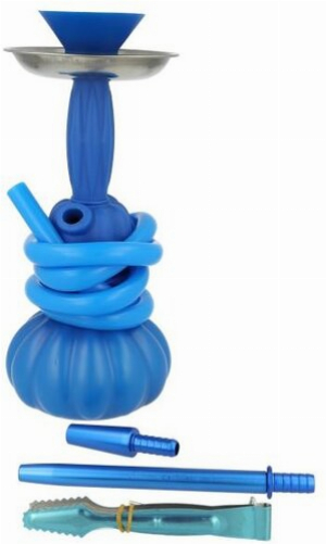 Sili blau Wasserpfeife mit 1 Anschluss 24 cm