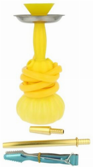 Sili gelb Wasserpfeife mit 1 Anschluss 24 cm