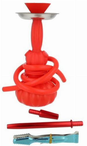 Sili rot Wasserpfeife mit 1 Anschluss 24 cm