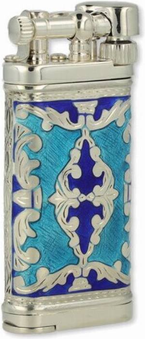 Sillems Pfeifenfeuerzeug Old Boy Lea 2 Faces Blue