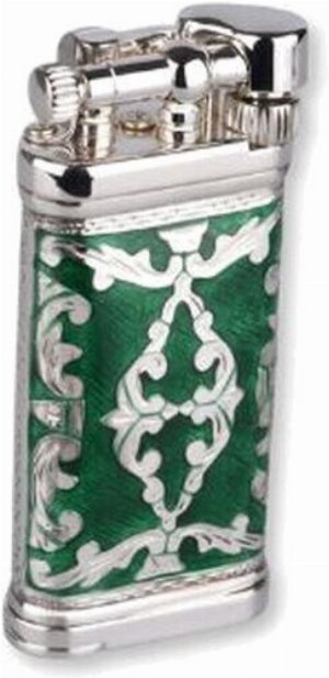 Sillems Pfeifenfeuerzeug Old Boy Lea 2 Faces Green