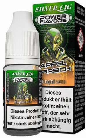Silver Cig Power Flavors Apfel Pirsich Liquid 6mg