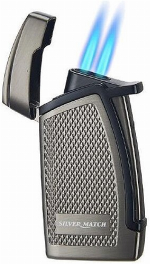 Silver Match Double Jetflame Anthrazit