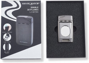 Silver Match Double Jetflame Feuerzeug Gunmetall