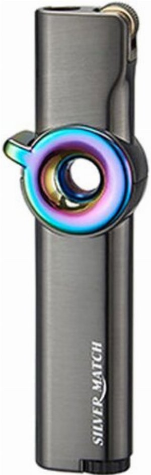 Silver Match Feuerzeug Dublin Reibrad Jet-Flame anthrazit-regenbogenfarben