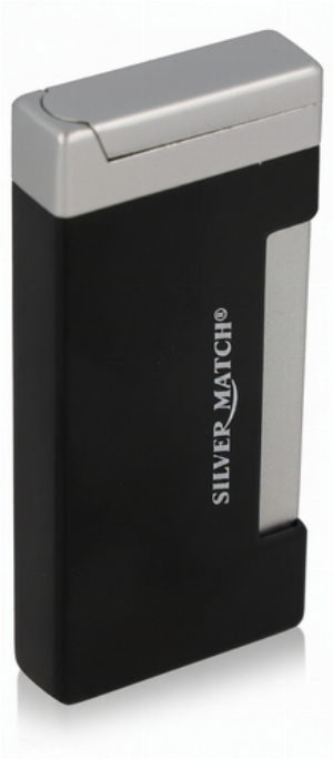 Silver Match Feuerzeug Jetflame Berlin Schwarz
