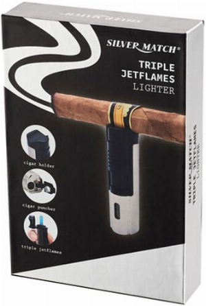 Silver Match Triple Jetflame Silber-Schwarz