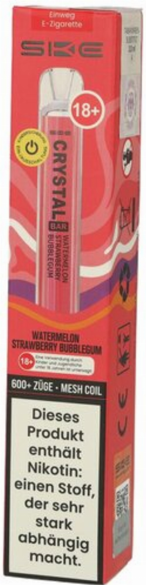 SKE Crystal Bar Watermelon Strawberry Bubblegum Einweg E-Zigarette 20mg