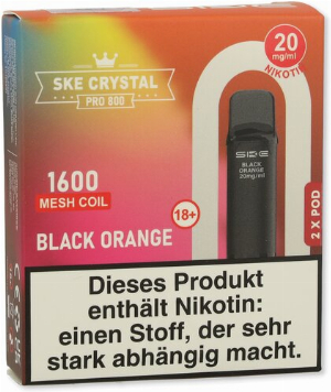 SKE Crystal Pro 800 Pods Black Orange 2x2ml 20mg