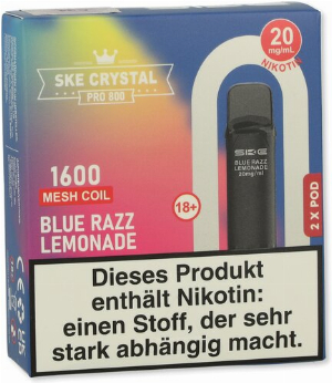 SKE Crystal Pro 800 Pods Blue Razz Lemonade 2x2ml 20mg